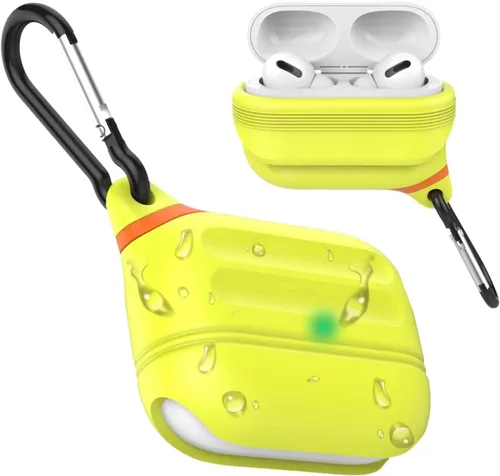 Vista 20 de Funda para AirPods Pro, funda de silicona impermeable para AirPods Pro 2, protección impermeable, portátil, para USB-C/inalámbrico, antipérdida, una