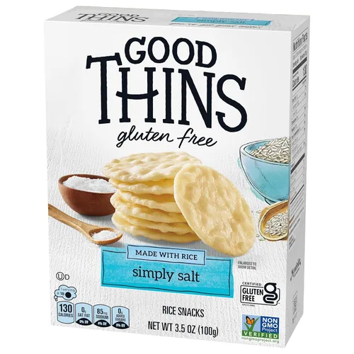 Vista 12 de GOOD THINS Galletas de arroz con simplemente sal, galletas de snack sin gluten, 3.5 oz