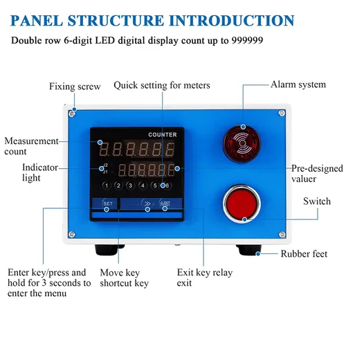 Vista 4 de JIAWANSHUN Medidor de longitud, medidor de longitud digital con rodillo de rueda conmutable para pies de pulgada y patio 110 V