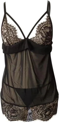 Vista 4 de Lencería de encaje para mujer, babydoll para sexo, traviesa, sexy, sin espalda, camisones exóticos, camisón de novia, cuello en V, ropa de dormir