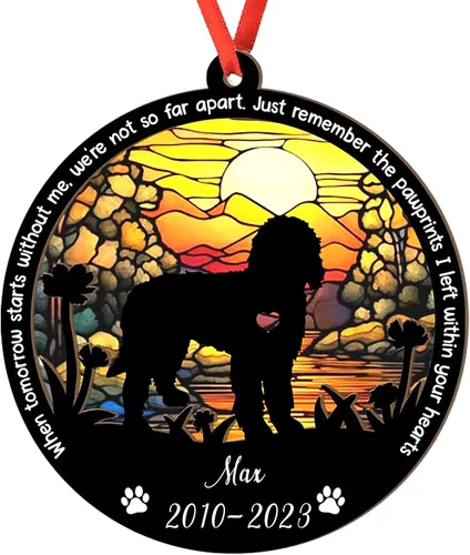 Vista 18 de Adorno personalizado para atrapasoles de sabueso afgano, adorno de Navidad de sabueso afgano – Regalo para perro amante, sabueso afgano