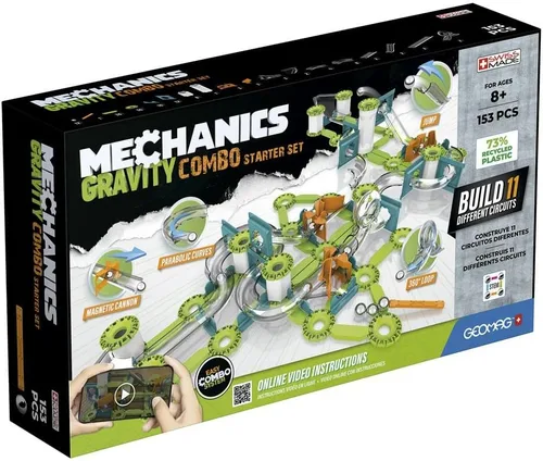 Vista 4 de Geomag Gravity Classic Mechanics - Juguetes magnéticos para niños a partir de 8 años, 153 imanes educativos STEM para niños, bloques magnéticos