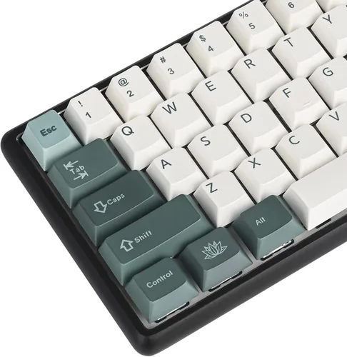 Vista 31 de Guffercty kred XDA Profile - Teclas negras minimalistas 75% Dye-sub PBT con teclas ISO para teclado mecánico MAC 60% 65% 75% 96% (muñeca negra)