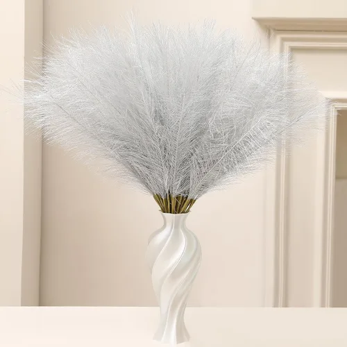 Vista 16 de Wertuirk 30 piezas de hierba de las pampas negra - Decoración de hierba de las pampas artificial de 24 pulgadas, hierba de las pampas artificial