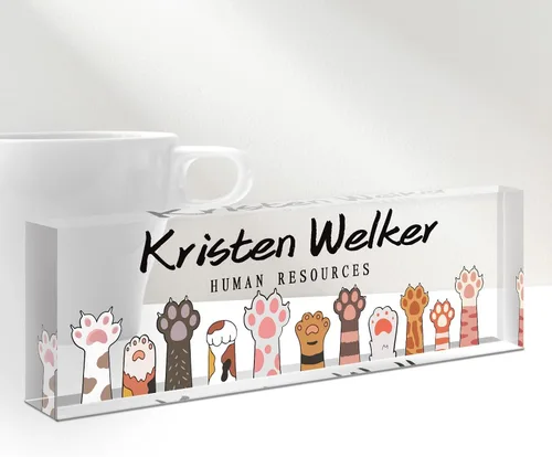 Vista 35 de Gowelly Placa de nombre personalizada para escritorio de oficina, placas de nombre personalizadas para escritorio, regalos personalizados