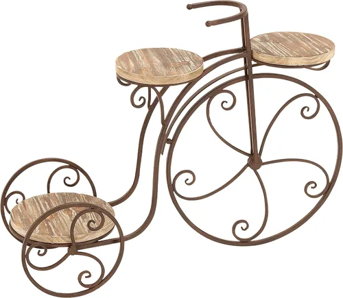 Vista 11 de Deco 79 68767 pie metálico para bicicleta, 36 x 26 pulgadas Gris