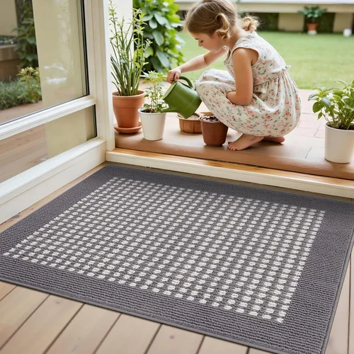 Vista 43 de Ileading Tapete para puerta de interior de 24 x 36 pulgadas, absorbente para perros, tapete de bajo perfil para entrada pequeño con respaldo de goma