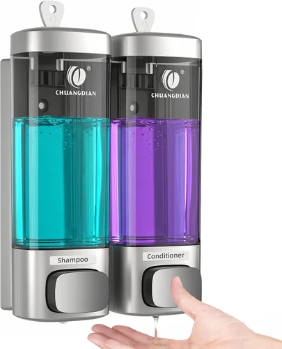 Vista 9 de Dispensador de champú y acondicionador, dispensador de jabón de ducha de 3 Cámara de oro 3