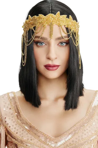 Vista 9 de BABEYOND Diadema de los años 20 con diseño de flapper para mujer, accesorio vintage para el cabello Negro