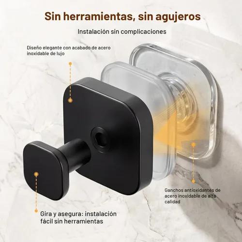 Vista 7 de 3 ganchos de ventosa para ducha, ganchos de ventosa para ducha, ganchos de puerta para colgar bata, lufa, ganchos de pared extraíbles para ventana