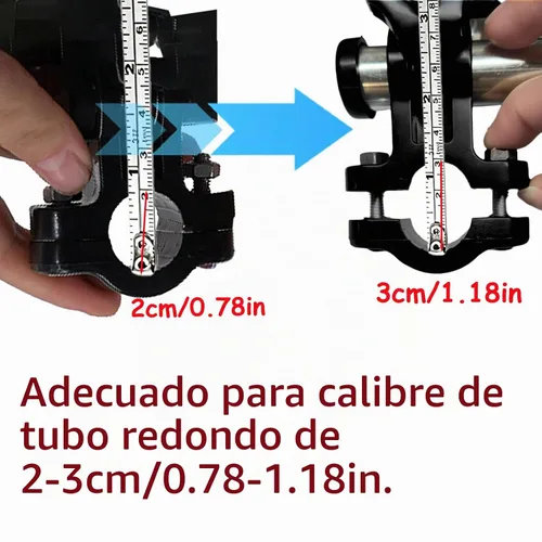 Vista 2 de Soporte de montaje para paraguas, soporte ajustable de 180° para cochecito, diámetro del orificio de 0.3-0.5 in, abrazadera para paraguas