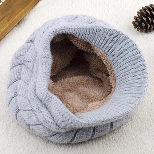 Vista 4 de HINDAWI Bufanda de invierno con visera, bufanda infinita, gorro de nieve cálido para mujer