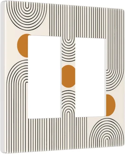 Vista 78 de Placa de Interruptor de Luz de Palanca Única Abstracta en Negro, Blanco y Gris, Cubierta de Tomacorriente, Placa de Pared Decorativa de Un