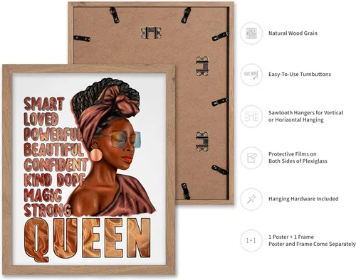 Vista 2 de Poster Master Póster motivacional vintage, impresión inspiradora retro, regalo para chica afro, amiga, reina negra, mujer afroamericana