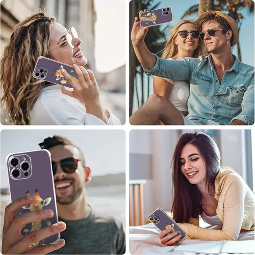 Vista 6 de Roemary Funda de jirafa para iPhone 7/8/SE 2020 con diseño floral de jirafa, patrón floral con protector de pantalla