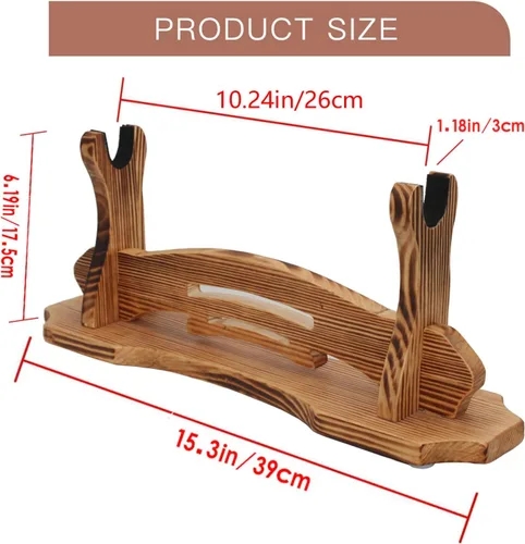 Vista 4 de BiJun Soporte de espada Katana, soporte para espada Samurai, soporte para espada Katana, soporte para sable de luz, gancho montado en la pared