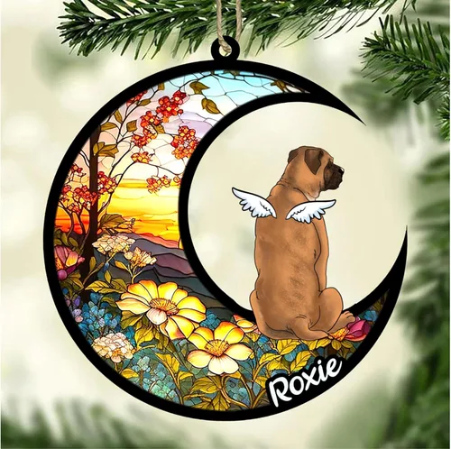Vista 160 de LOVELYPOD Adorno de Navidad personalizado para perro Basset Hound (marrón) Basset Hound (marrón) adorno para atrapasoles de perro, razas de perros