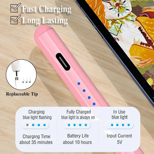 Vista 10 de Estilists - Bolígrafos para pantallas táctiles, bolígrafos magnéticos activos recargables, lápiz capacitivo universal para tableta, lápiz