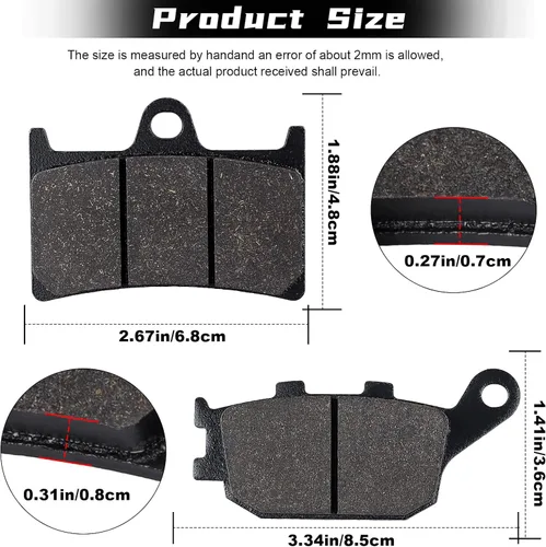 Vista 2 de Pastillas de Freno Delantero y Trasero para Yamaha FZ1 FZ6 FZ8 YZF R1/R6/R6S/ R7 XSR900 XSR700 MT07 MT09