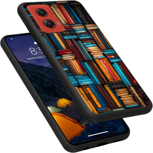 Vista 25 de Funda para Motorola Moto G Play 4G 2024, delgada y ligera, de silicona de TPU suave, color negro, ultrafina, para Motorola Moto G Play 4G 2024, Art