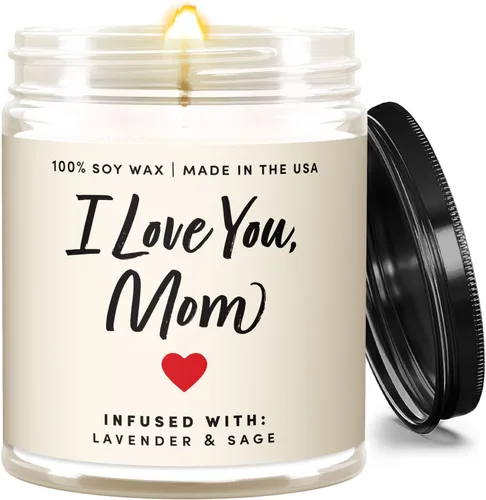 Vista 10 de Gran Vela Happy for Mom – 9 onzas, cera de soja, 50 horas de combustión – La mejor vela linda para mamá de hija, hijo, niños, amigo, esposo, ideas