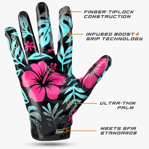 Vista 2 de Guantes de fútbol Grip Boost - Tecnología Stealth 6.0 Boost Plus adhesiva sólida - Guantes de fútbol para receptores amplios, tallas para hombres