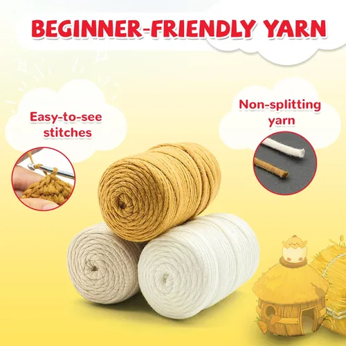 Vista 5 de SGIBYN Kit de Ganchillo para Principiantes con Tutoriales en Video Paso a Paso, Kit de Amigurumi de Pollos de Ganchillo de Inicio para Adolescentes