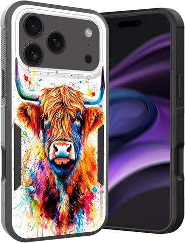 Vista 244 de Funda para iPhone Air, doble capa híbrida resistente resistente a prueba de golpes de policarbonato duro + funda protectora de silicona suave
