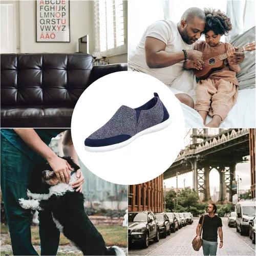 Vista 4 de isotoner Zenz - Zapatos casuales para hombre, ligeros y deportivos de punto sin cordones
