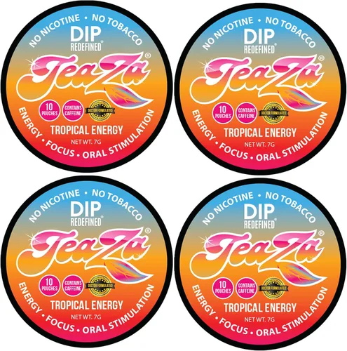 Vista 18 de TeaZA - Bolsas energéticas, sin humo, tabaco alternativo sin nicotina, sin tabaco y saludable para masticar tabaco, alternativa para masticar tiene