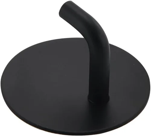 Vista 7 de dophee 5 ganchos de pared autoadhesivos de acero inoxidable negro, adhesivo sin perforación, perchero para colgar toallas, abrigos, ropa, llaves