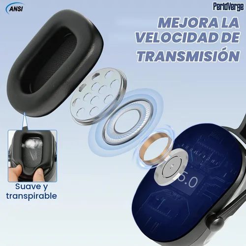 Vista 4 de Orejeras para casco duro, orejeras para reducción de ruido para accesorios de casco duro, protección auditiva de construcción para adultos