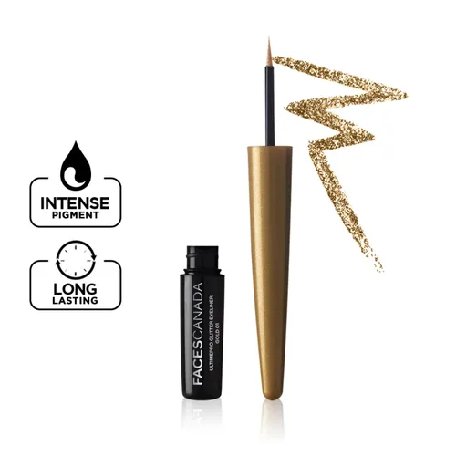 Vista 2 de FACESCANADA Ultime Pro Glitter Eyeliner Gold 01 0.1 fl oz Oro 01