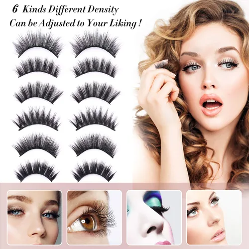 Vista 7 de AROIC Kit de 30 Pares de Pestañas Postizas - Pestañas Voluminosas 3D 6D Wispy con 6 Estilos, Aspecto Natural Suave y Ligero, Pestañas Esponjosas