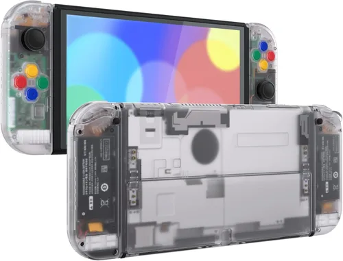 Vista 35 de eXtremeRate DIY Full Set Shell for Nintendo Switch OLED, Replacement Console Back Plate & Kickstand, Custom NS Controller Housing with Full Set