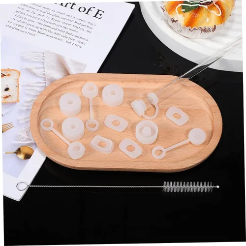 Vista 6 de FOMIYES Juego de 12 tapones de silicona para derrames con cepillos de limpieza compatibles con Stanley Cup que evita derrames, desechos