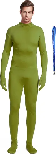 Vista 8 de Overol completo Full Bodysuit con ayudante de cremallera, unisex, para adultos, sin capucha, de Spandex elástico, traje Zentai de cuerpo entero Negro