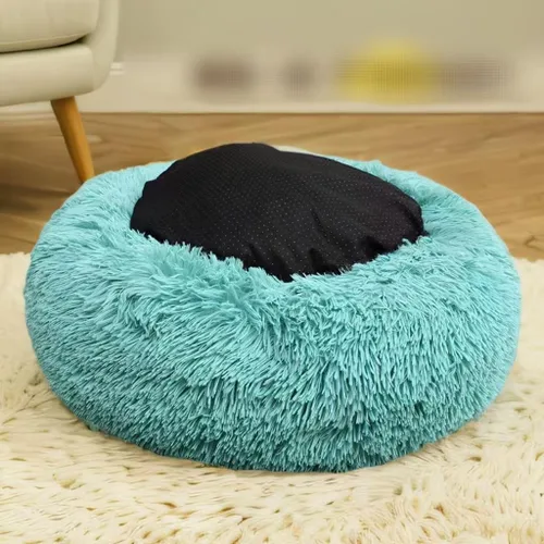 Vista 4 de Camas para gatos de interior – Cama para gatos lavable de 20/24 pulgadas, camas para perros pequeños y medianos, antiansiedad, cama redonda de felpa