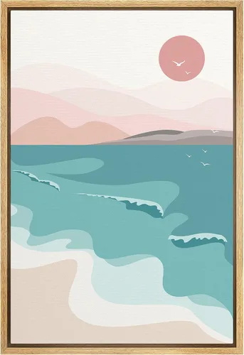 Vista 17 de SIGNFORD Lienzo enmarcado para pared, pinos sepia, bosques, bosques, naturaleza, ilustraciones de área silvestre, arte digital, arte moderno