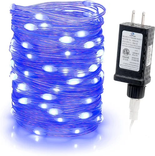 Vista 12 de Tira de luces LED de 33 pies, 100 luces LED de hadas de cinta estrellada flexible, 8 modos con temporizador de 6 horas, impermeable, cable