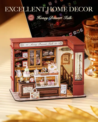 Vista 6 de Rolife Kit de casa de muñecas en miniatura de bricolaje para tienda
