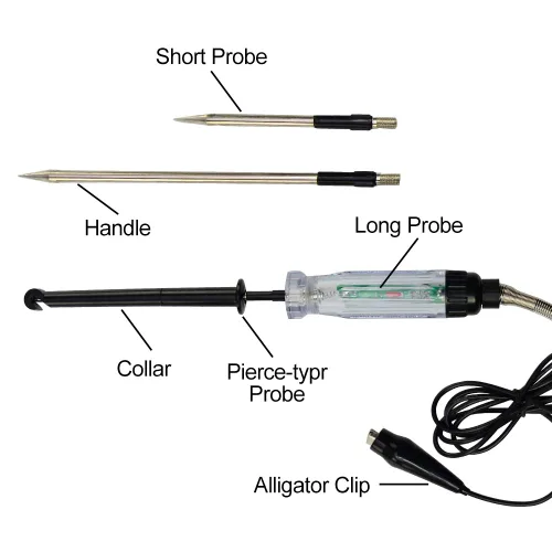 Vista 2 de allsun Probador de circuito audible automático, cable de perforación de cable de 6 a 12 V CC, luz de prueba de voltaje resistente, probador de luz