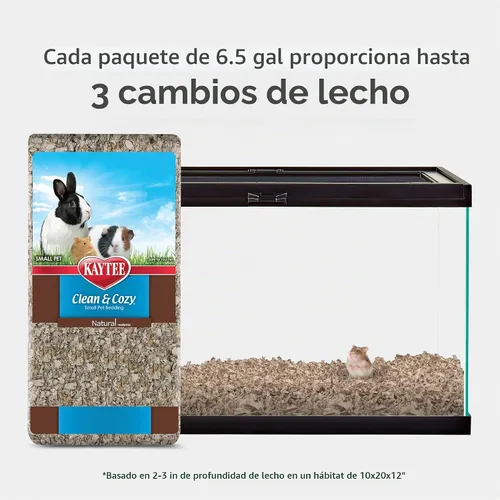 Vista 2 de Ropa de cama limpia y tierna para animal pequeño Kaytee, Natural Keeps habitats fresh. Small animal bedding for rabbits, guinea pigs, hamsters.