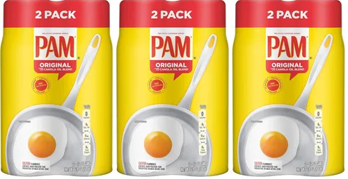 Vista 2 de Pam Spray de cocina antiadherente original 100% aceite de canola natural (paquete de 2 – 12 onzas cada lata)