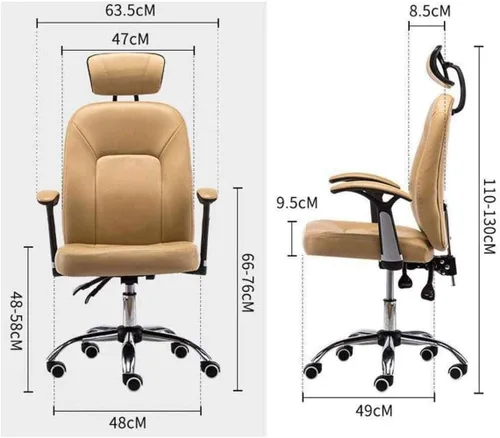Vista 2 de Silla de oficina para computadora, silla ejecutiva de escritorio con brazos, silla giratoria de tareas y respaldo medio (negro)