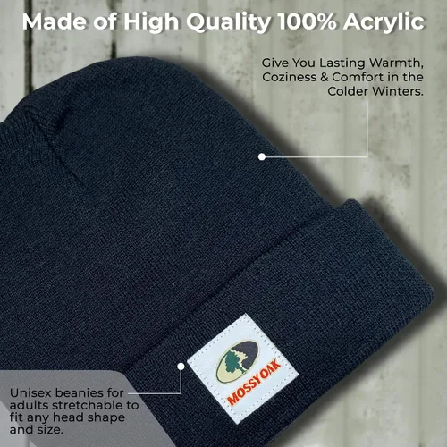 Vista 4 de Men's Rib Knitted Hats - Warm and Cozy Beanie Hat - Men Winter Hat- 2Pack