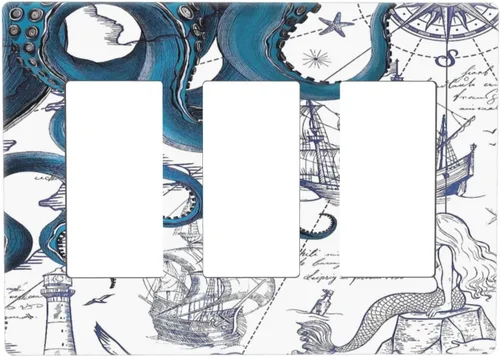 Vista 86 de Arte Moderno Abstracto de Lujo Turquesa Oscuro Verde Azulado Azul Gris Patrón Texturizado de Mármol 1 Gang Interruptor de Luz de Palanca Simple