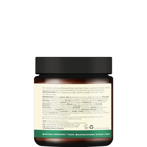 Vista 3 de Sukin Crema de noche restauradora de humedad Organics, 4.06 onzas líquidas