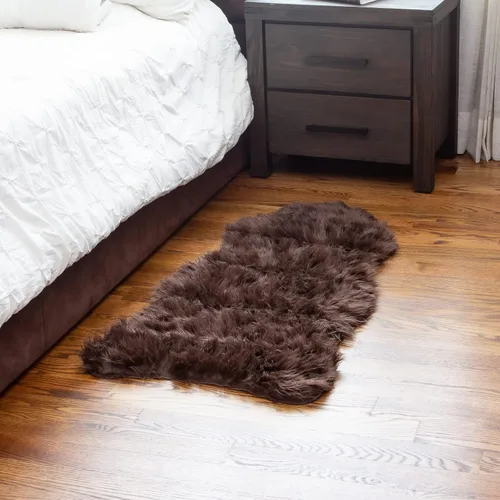 Vista 17 de Super Area Rugs - Alfombra de piel de oveja suave y esponjosa