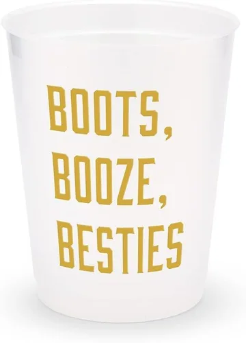 Vista 13 de WEDDINGSTAR Vasos personalizados de plástico esmerilado para fiestas, Aloha Beaches - Juego de 8